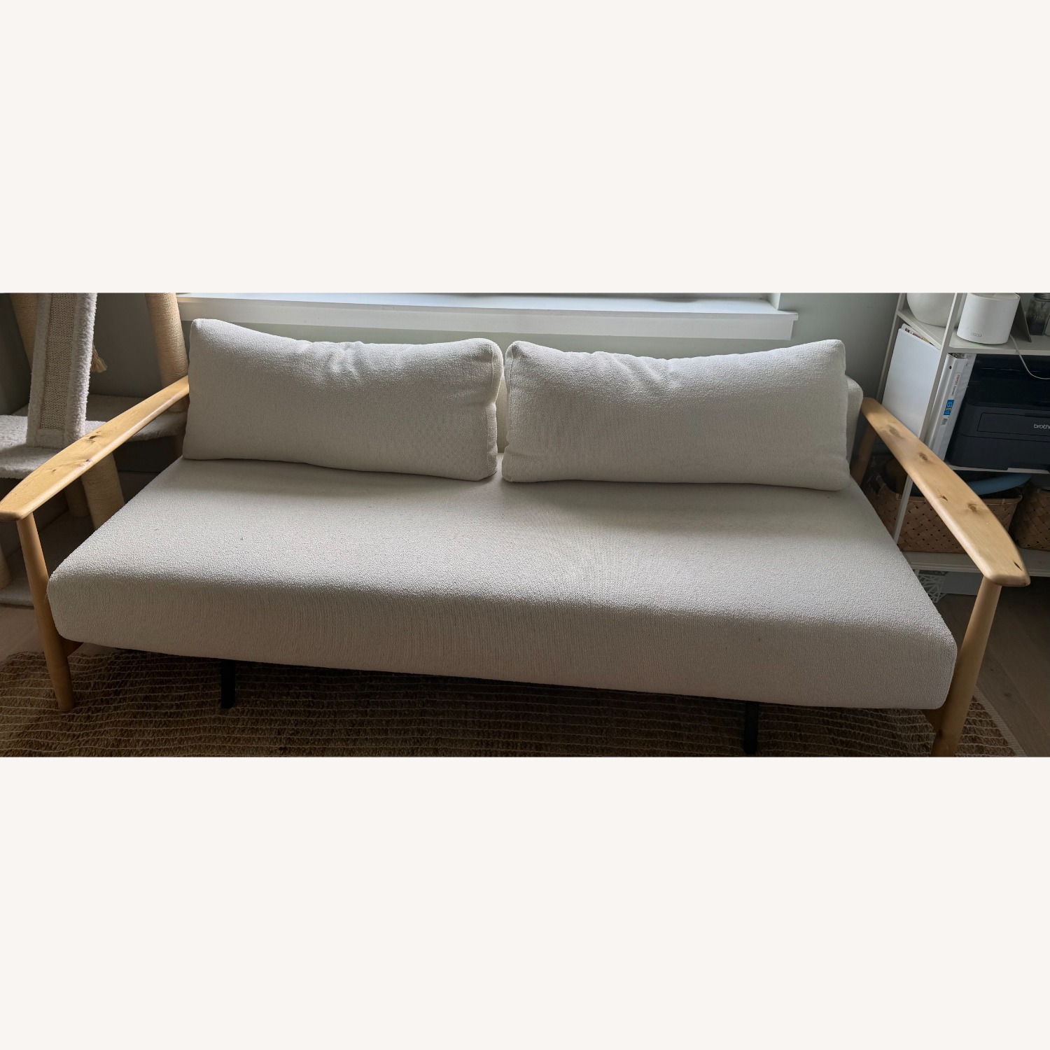 CB2 Una Ivory Boucle Sleeper Sofa - image-4