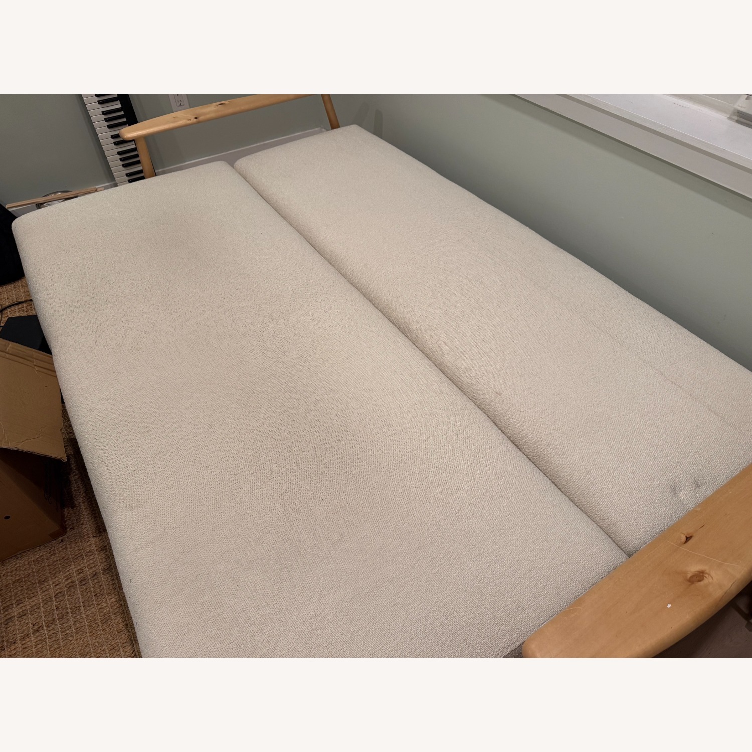 CB2 Una Ivory Boucle Sleeper Sofa - image-3