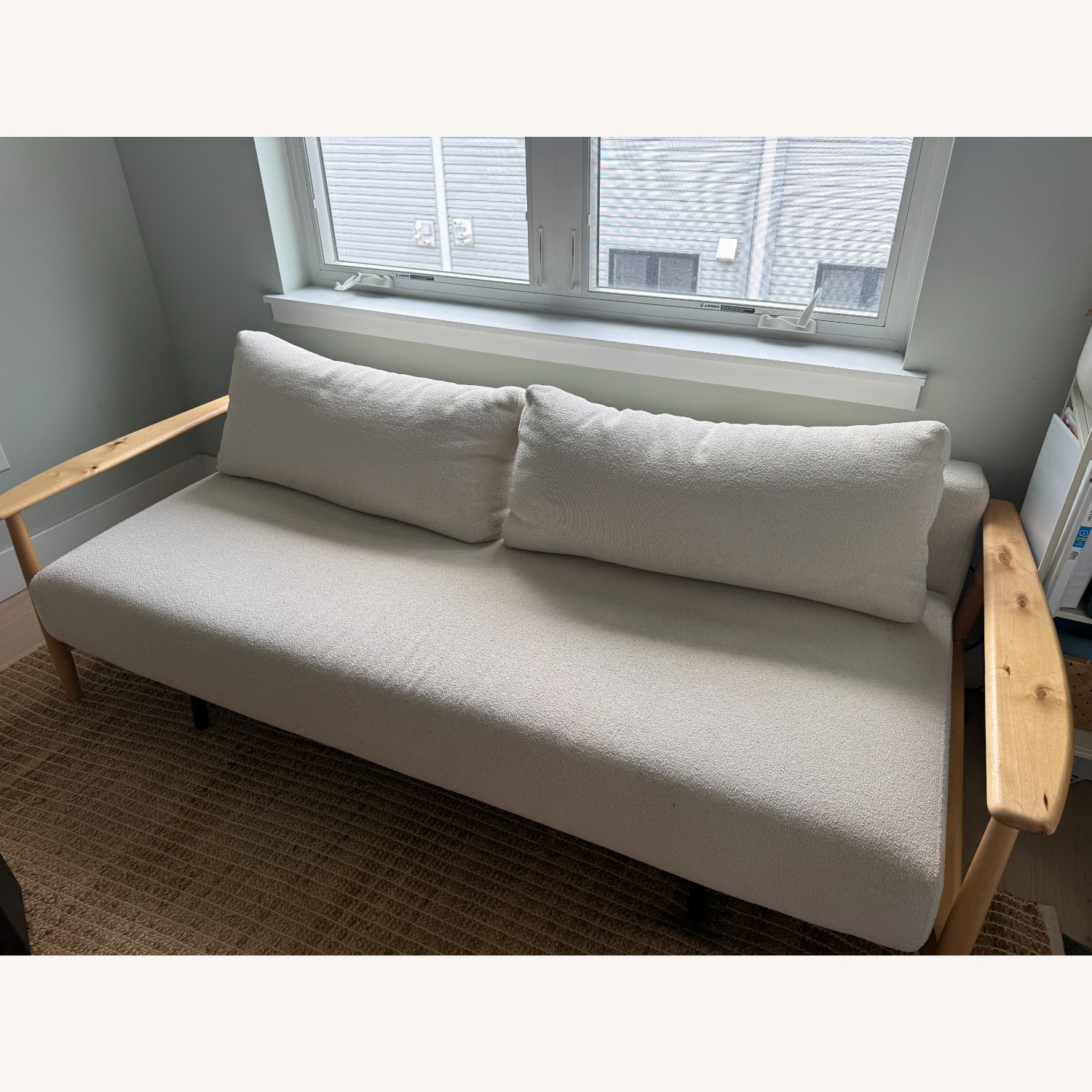 CB2 Una Ivory Boucle Sleeper Sofa - image-5