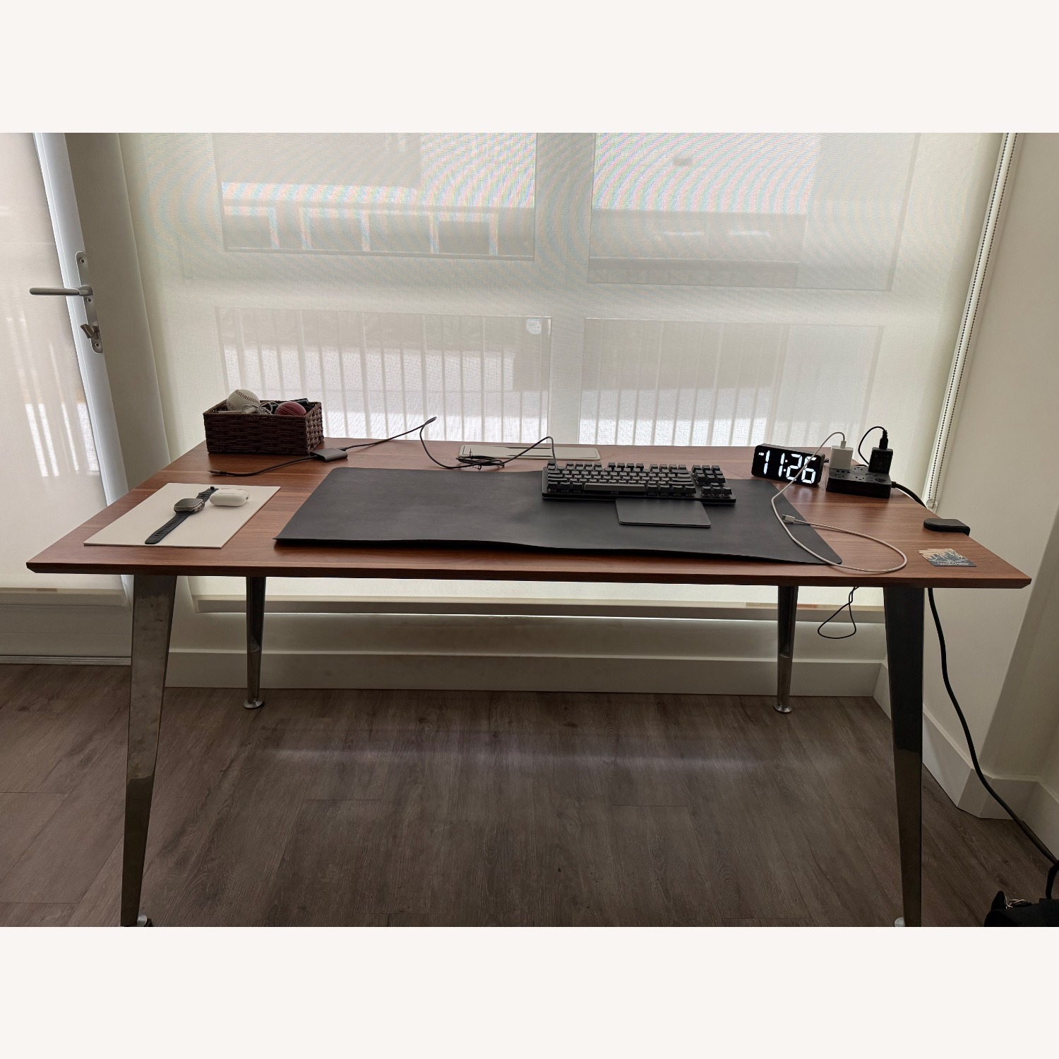 Branch Dark Brown Wood Desk - image-2