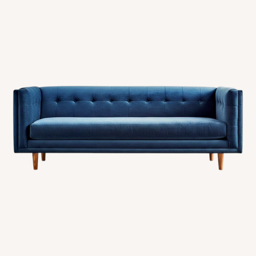 Used West Elm Bradford Sofa Blue Velvet 3+ Seater Sofa for sale on AptDeco