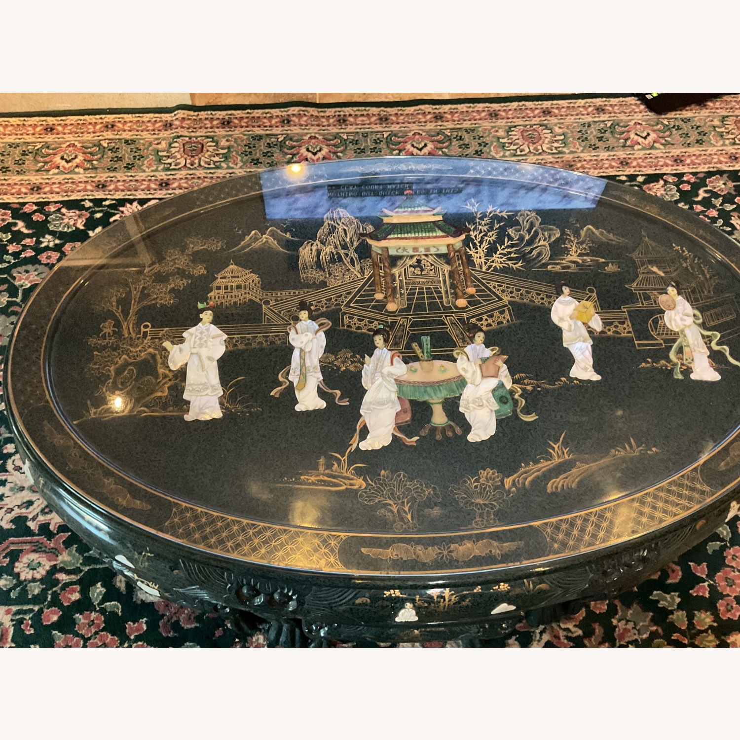 Vintage/Antique Finds Green Lacquer Coffee Table - image-2