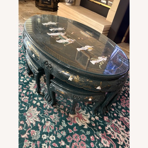 Used Vintage/Antique Finds Green Lacquer Coffee Table for sale on AptDeco