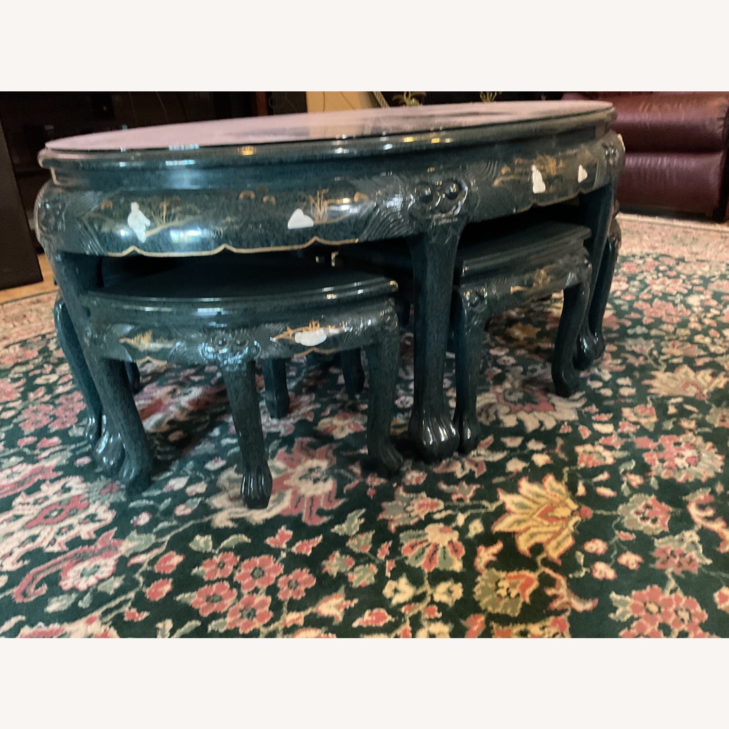 Vintage/Antique Finds Green Lacquer Coffee Table - image-3