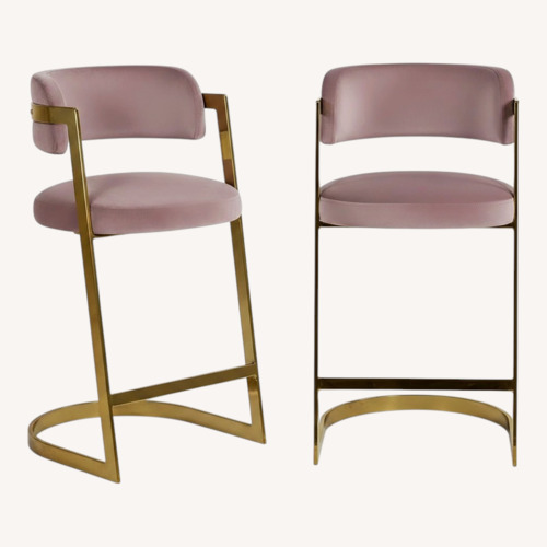 Used Stephanie Blush Velvet Stools for sale on AptDeco