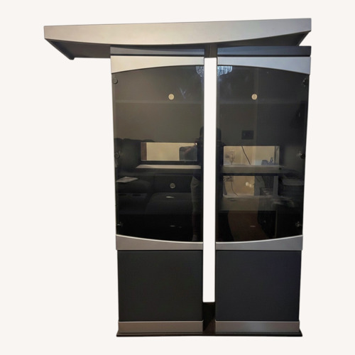 Used Techwood Black Entertainment Center Shelves  for sale on AptDeco
