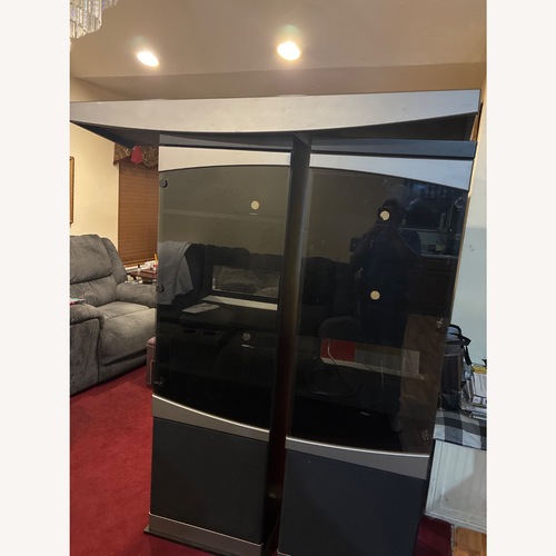 Used Techwood Black Entertainment Center Shelves  for sale on AptDeco