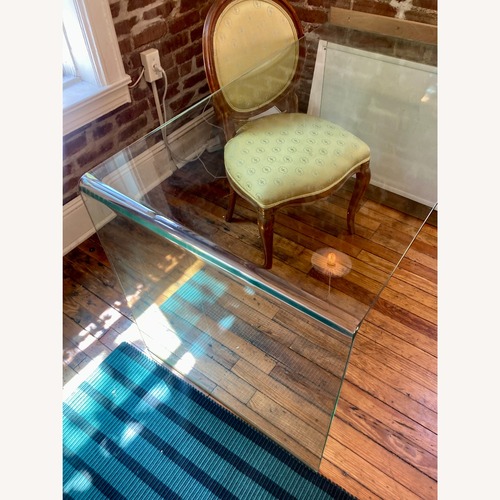 Used Modern Glass Waterfall Desk for sale on AptDeco