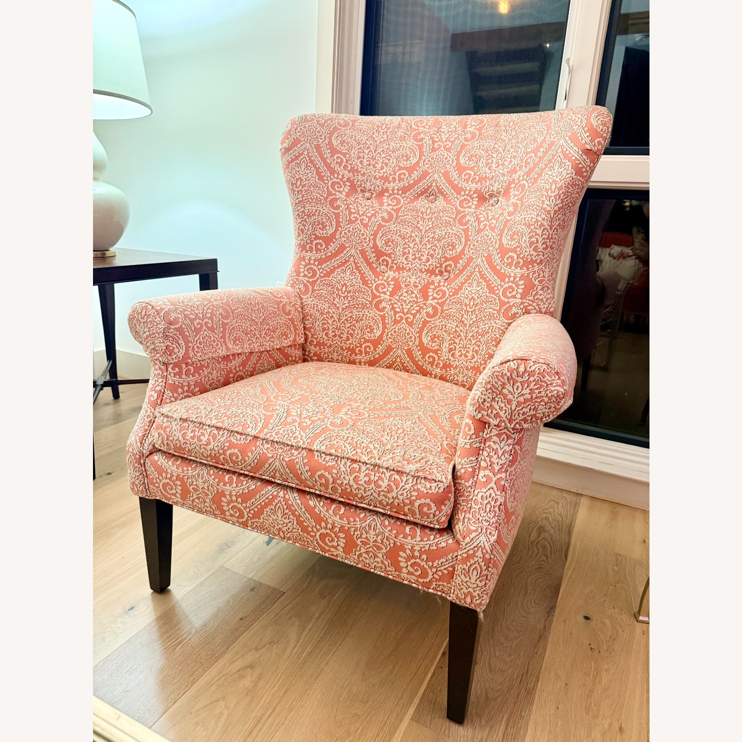 Ethan Allen Pink Fabric Accent Chair - image-1