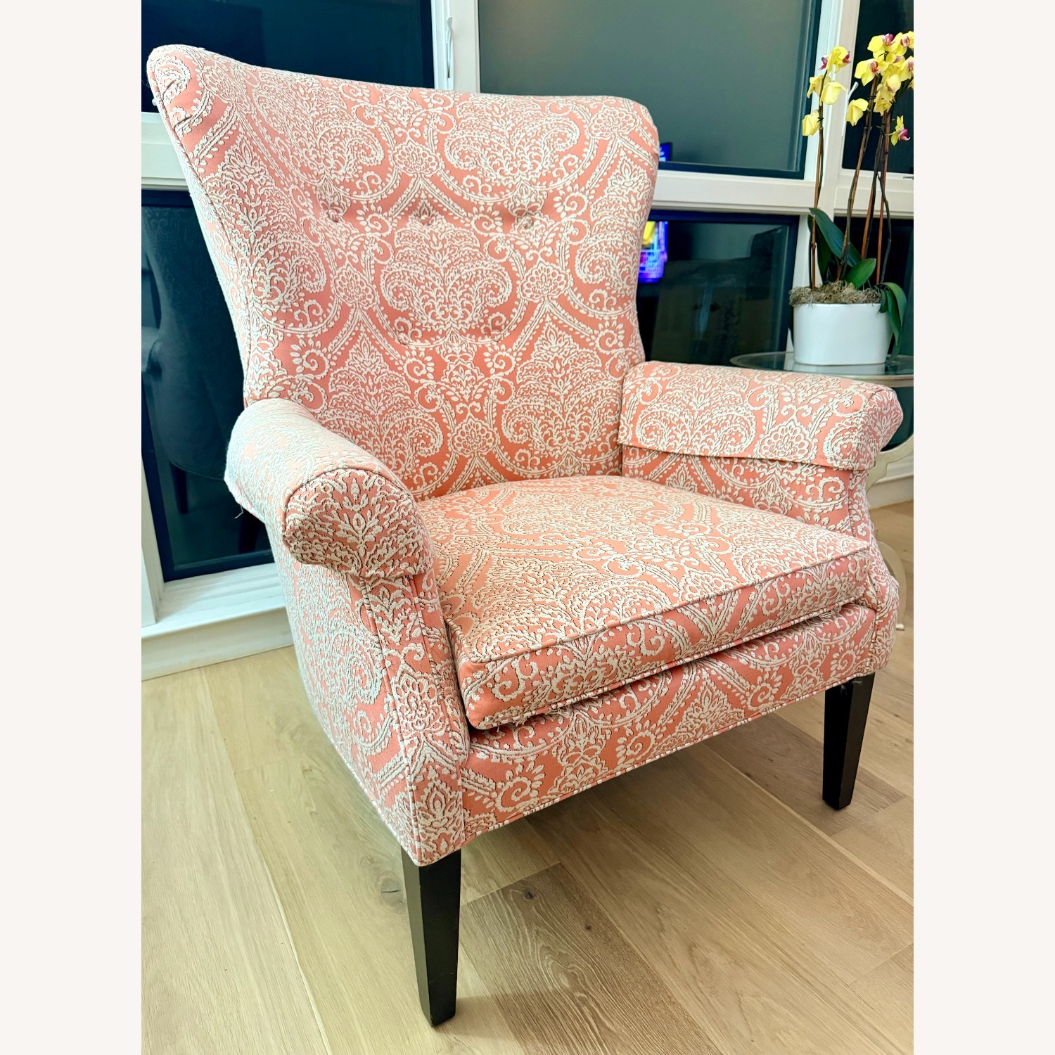 Ethan Allen Pink Fabric Accent Chair - image-3