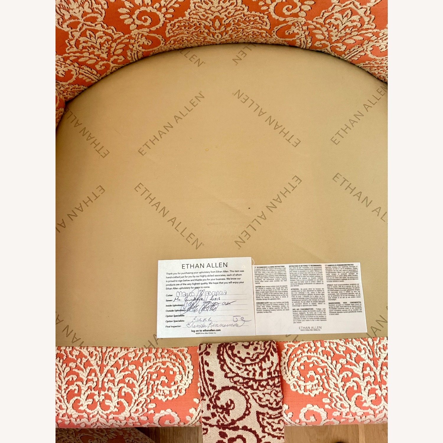 Ethan Allen Pink Fabric Accent Chair - image-7