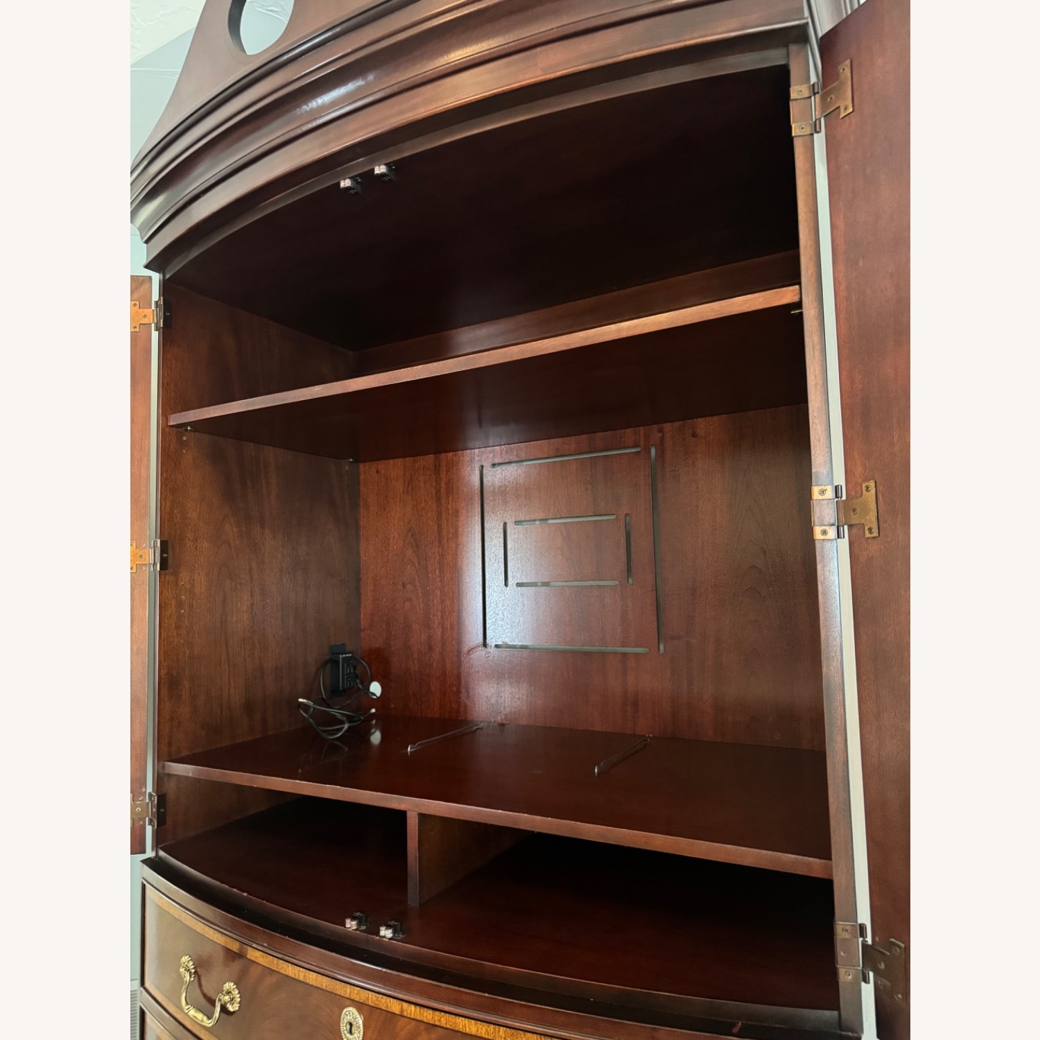  Vintage Hickory White Mahogany Wood Armoire - image-5