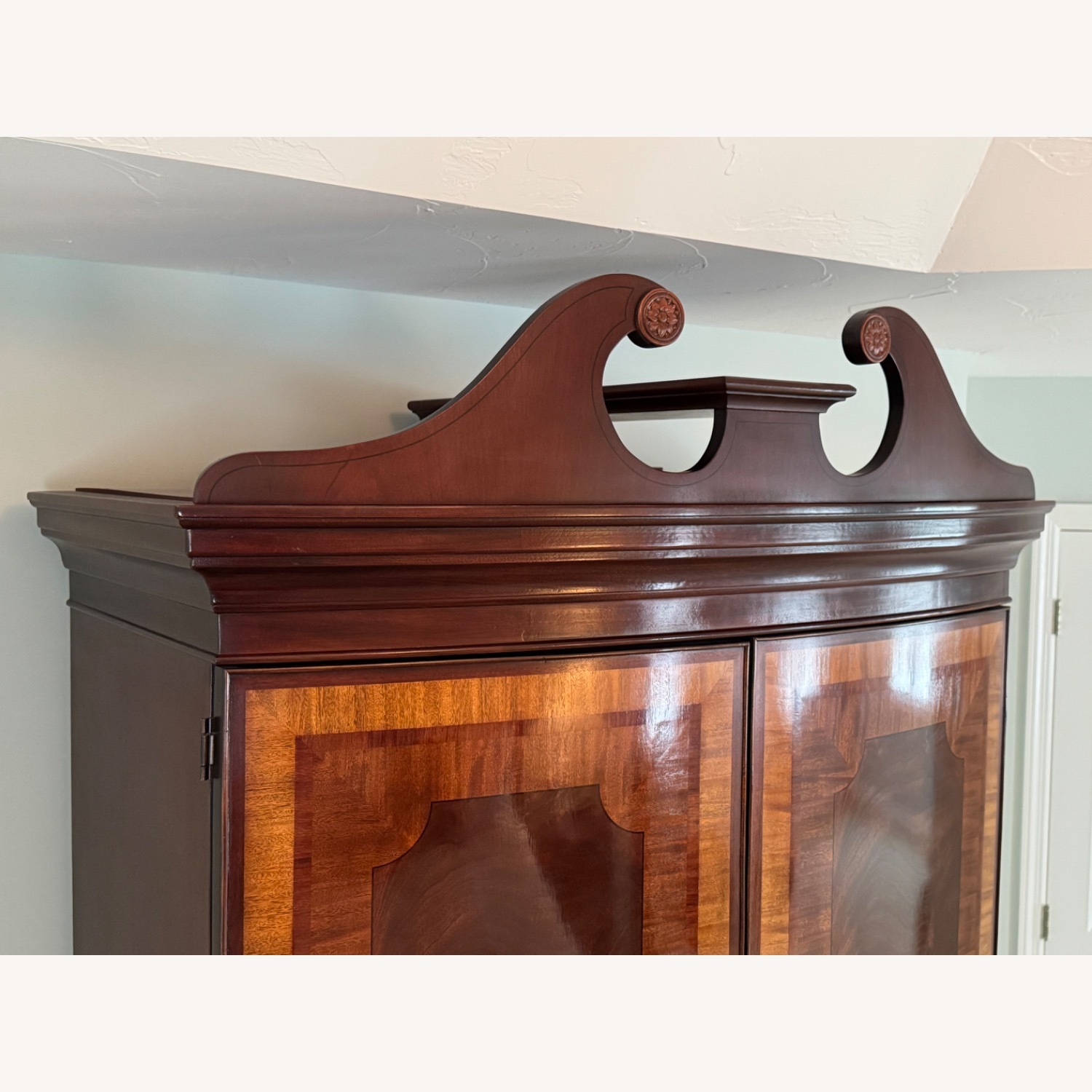  Vintage Hickory White Mahogany Wood Armoire - image-9