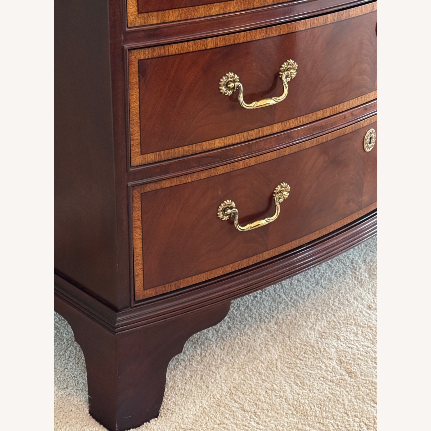  Vintage Hickory White Mahogany Wood Armoire - image-4