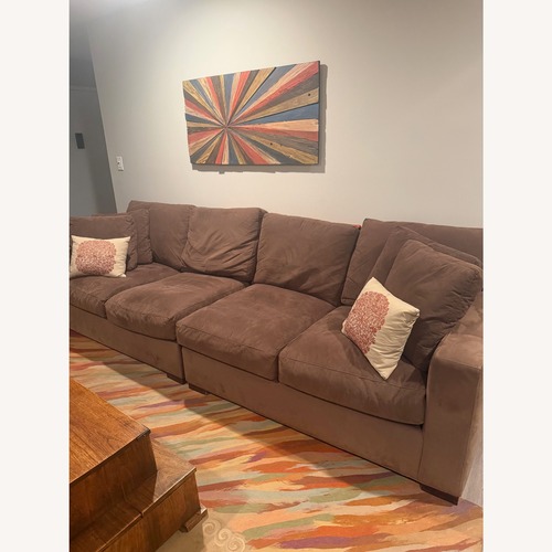 Used Crate & Barrel Microsuede sectional for sale on AptDeco
