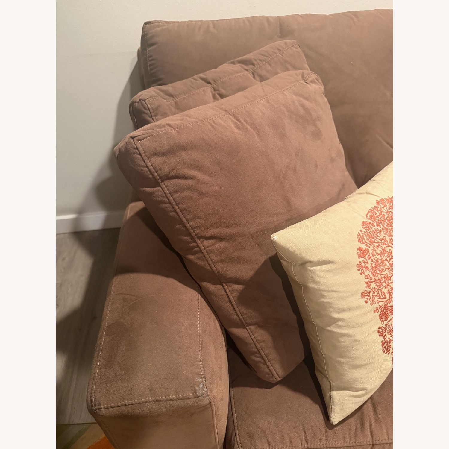 Crate & Barrel Microsuede sectional - image-1