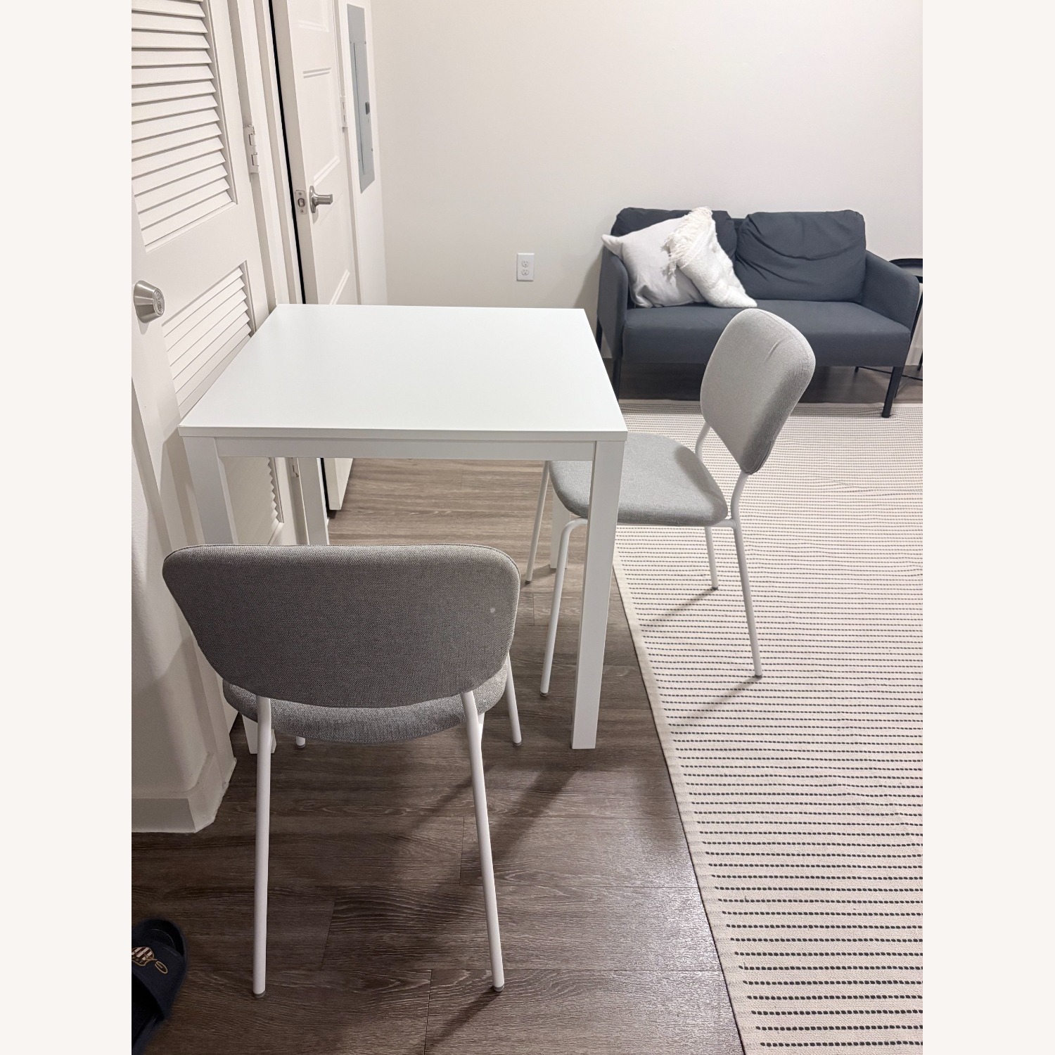 IKEA White Dining Chairs + Table - image-5