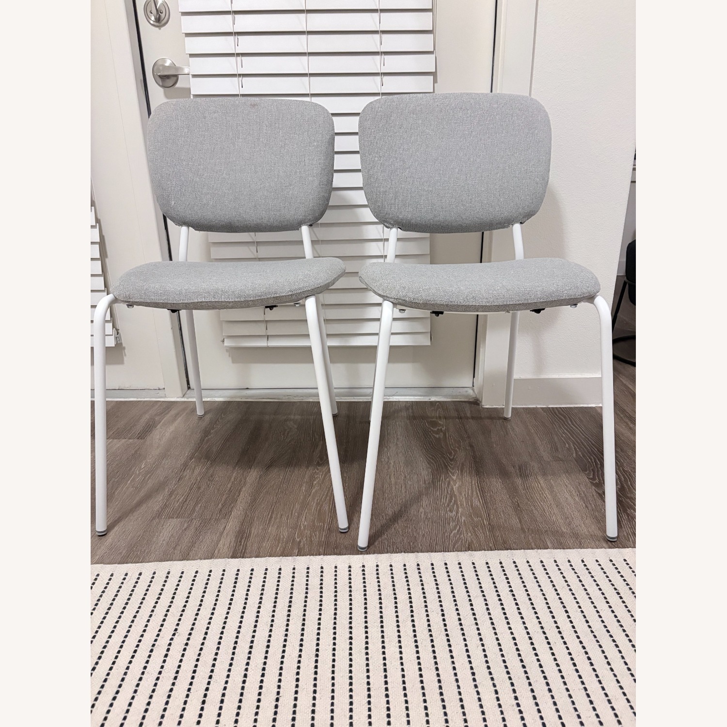 IKEA White Dining Chairs + Table - image-1