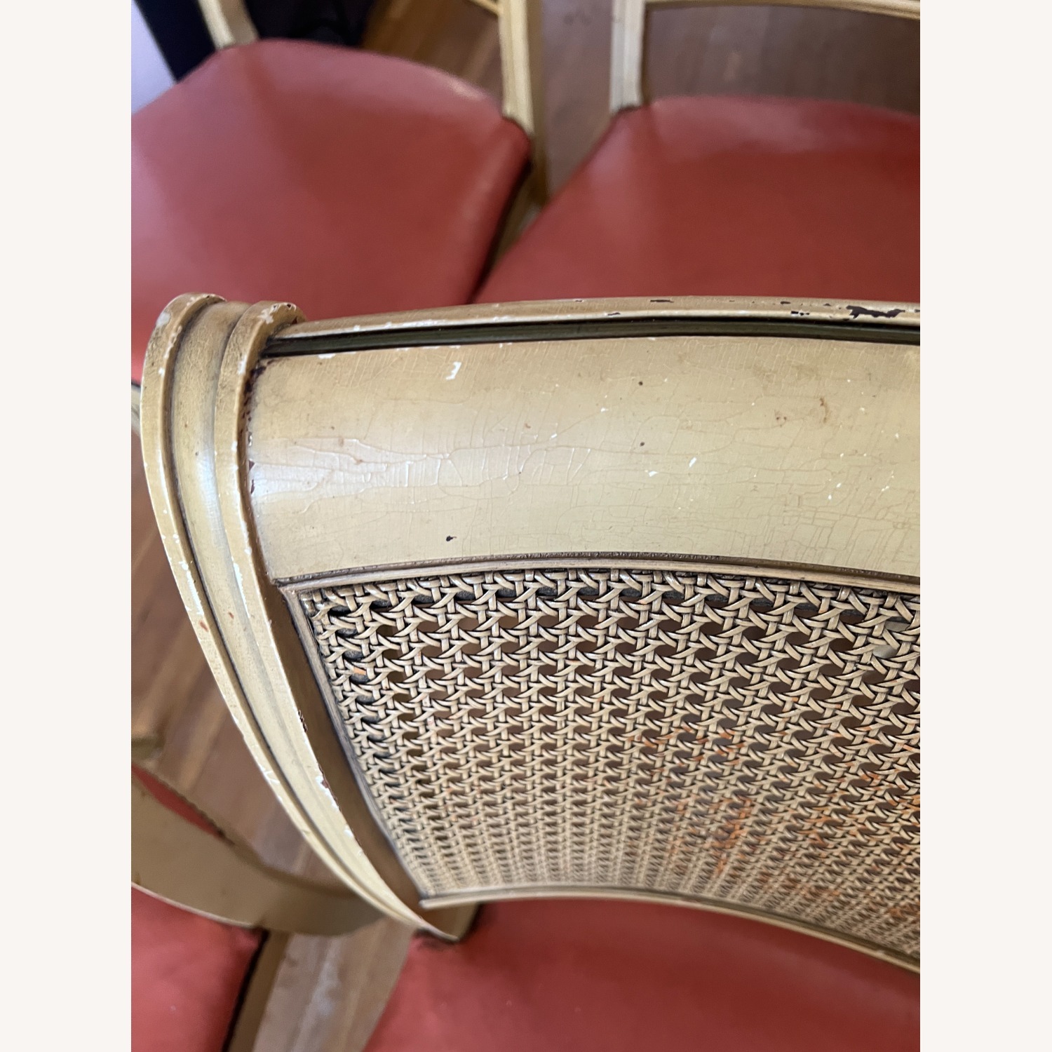 Vintage/Antique Finds White Wood Dining Chairs - image-7
