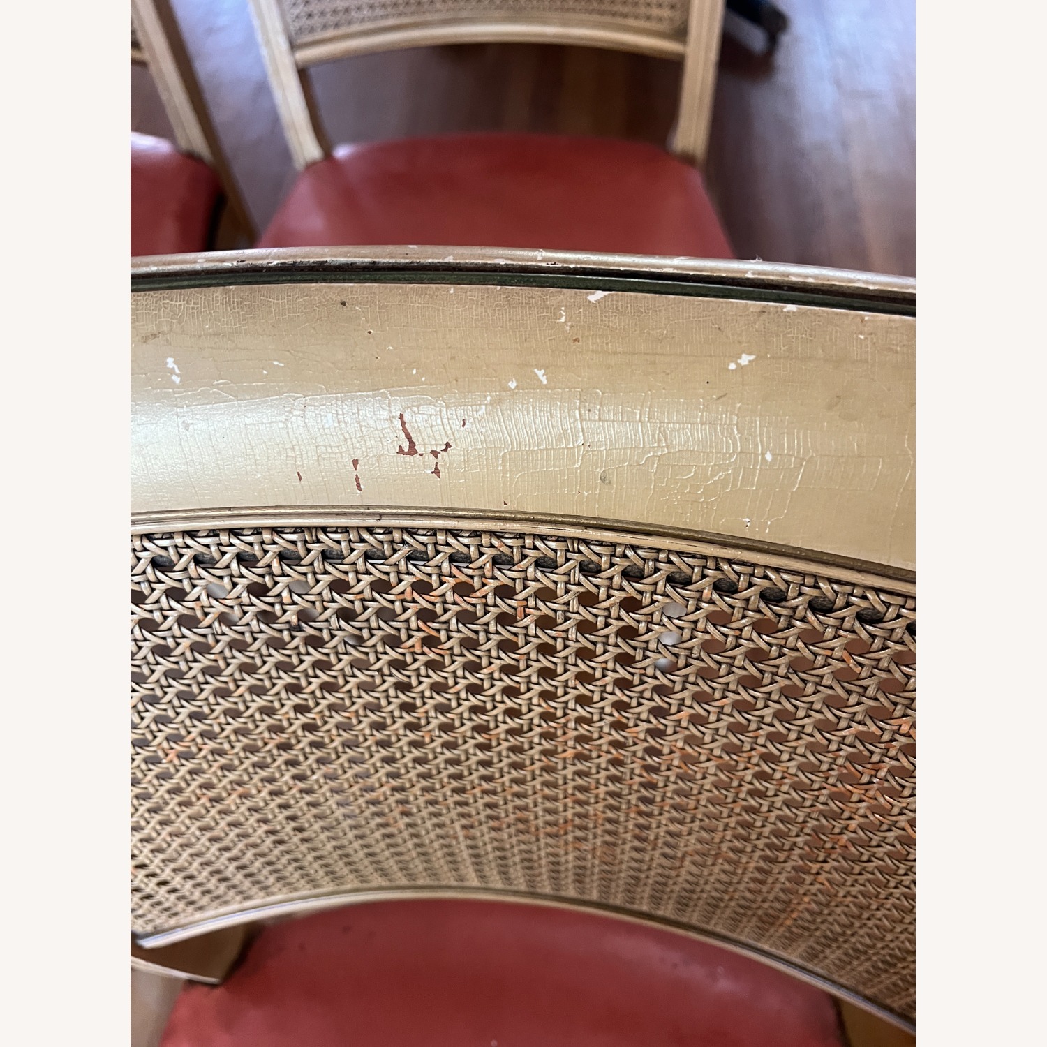 Vintage/Antique Finds White Wood Dining Chairs - image-6