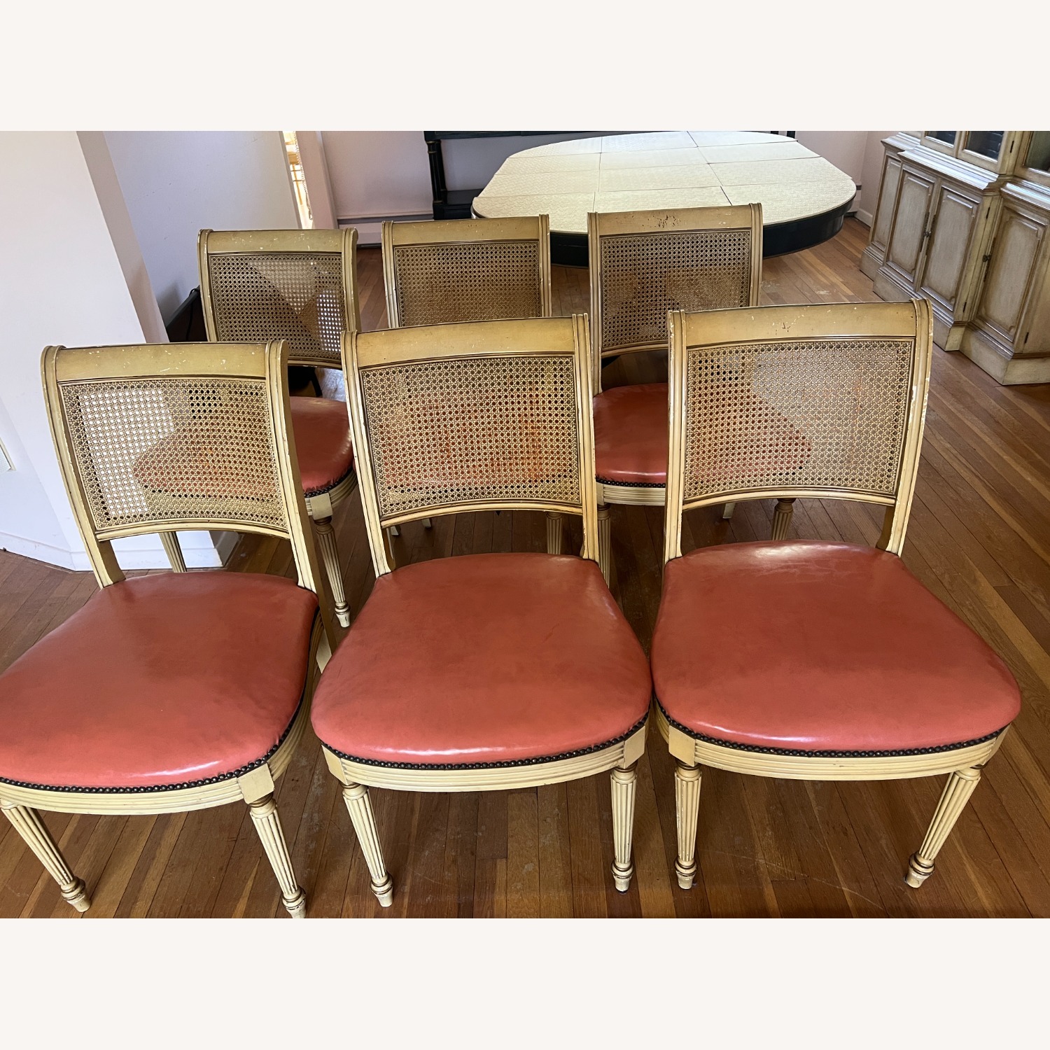 Vintage/Antique Finds White Wood Dining Chairs - image-1