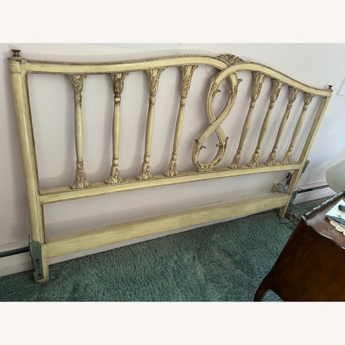 Used Vintage/Antique Finds White Wood Headboard for sale on AptDeco