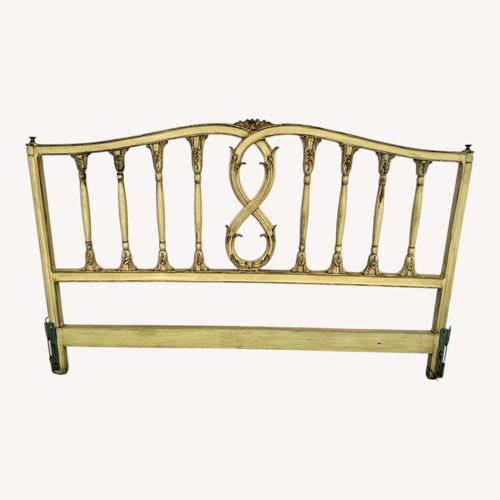 Used Vintage/Antique Finds White Wood Headboard for sale on AptDeco