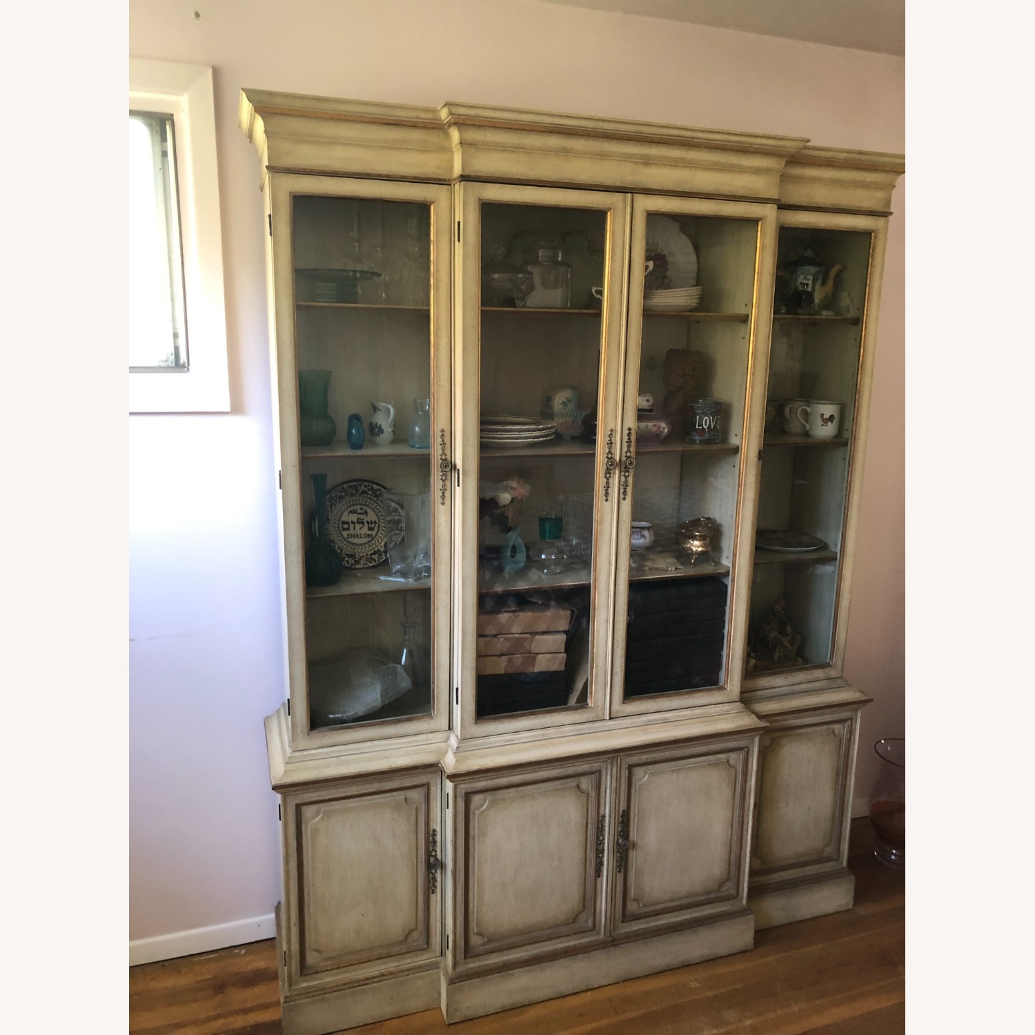 Traditional Breakfront Antique White Finish  - image-13