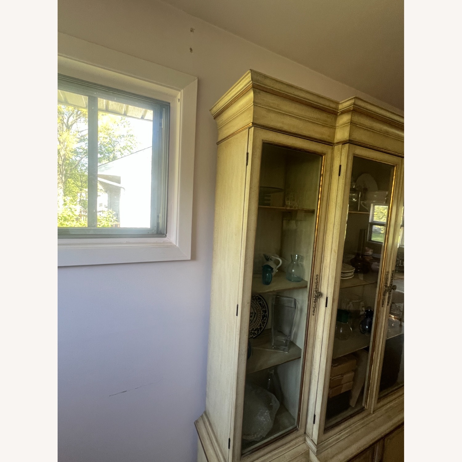 Traditional Breakfront Antique White Finish  - image-1