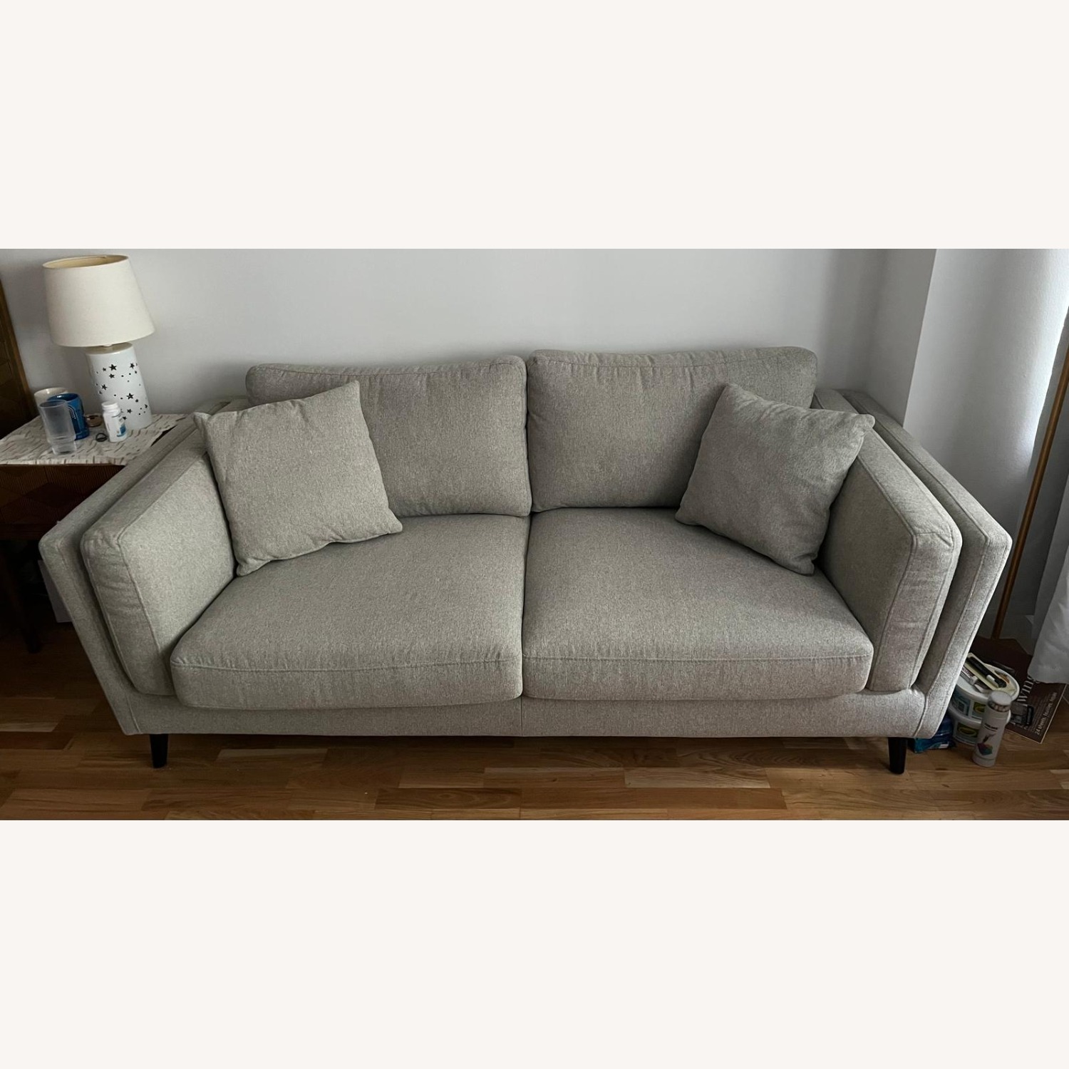 Macy's Daylla Light Gray Fabric 3+ Seater Sofa - image-1