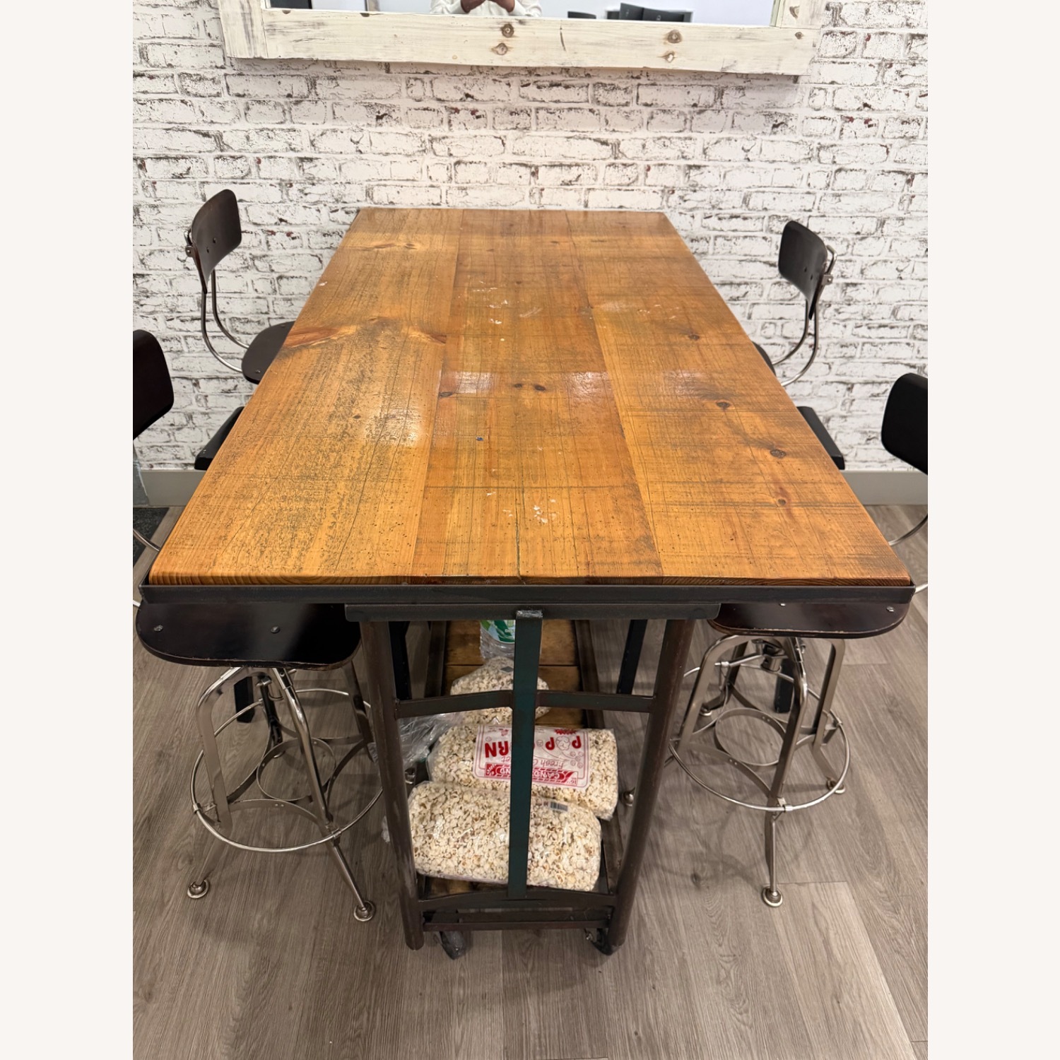 Vintage/Antique Natural Wood Kitchen Island - image-2