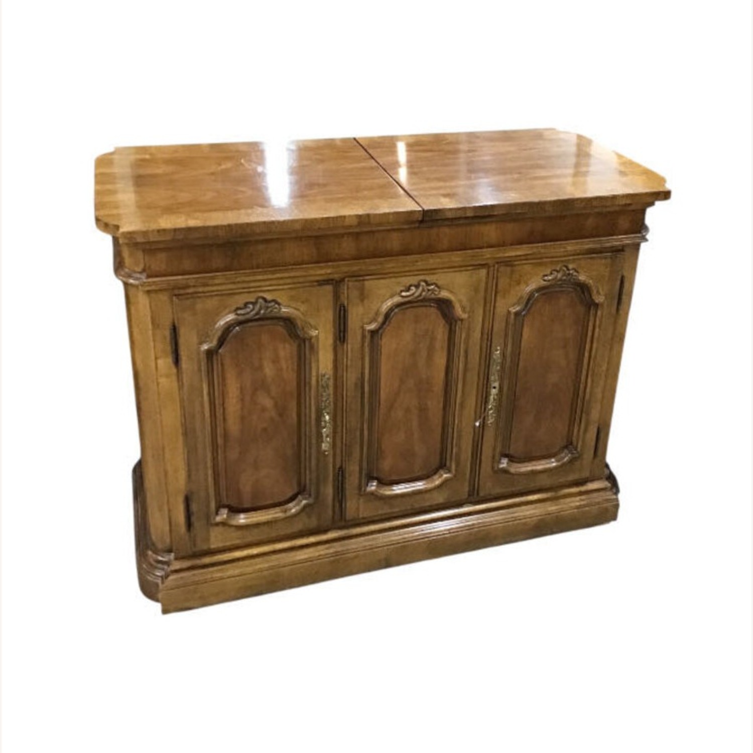 French Country Extendable Top Server On Casters - image-1