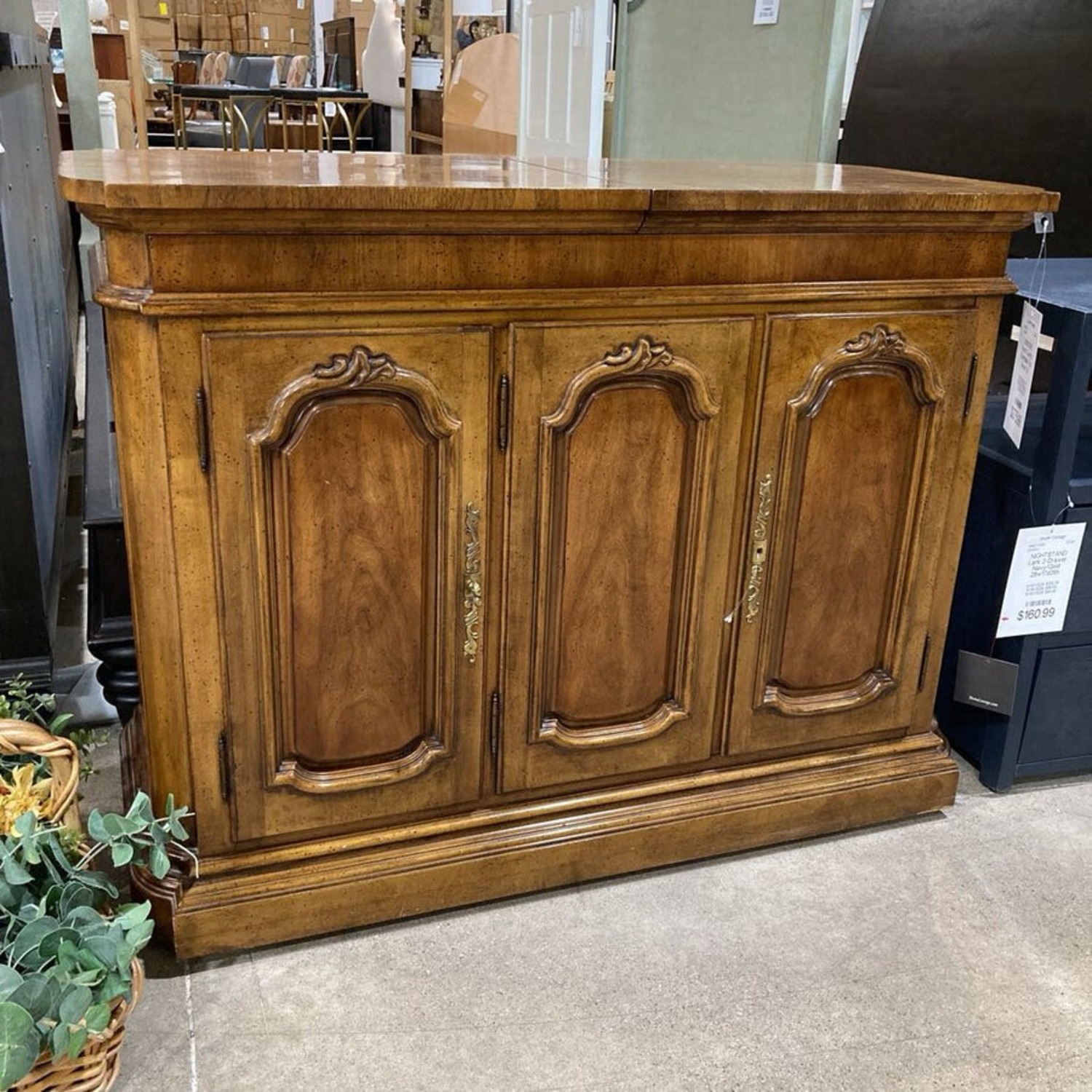 French Country Extendable Top Server On Casters - image-2