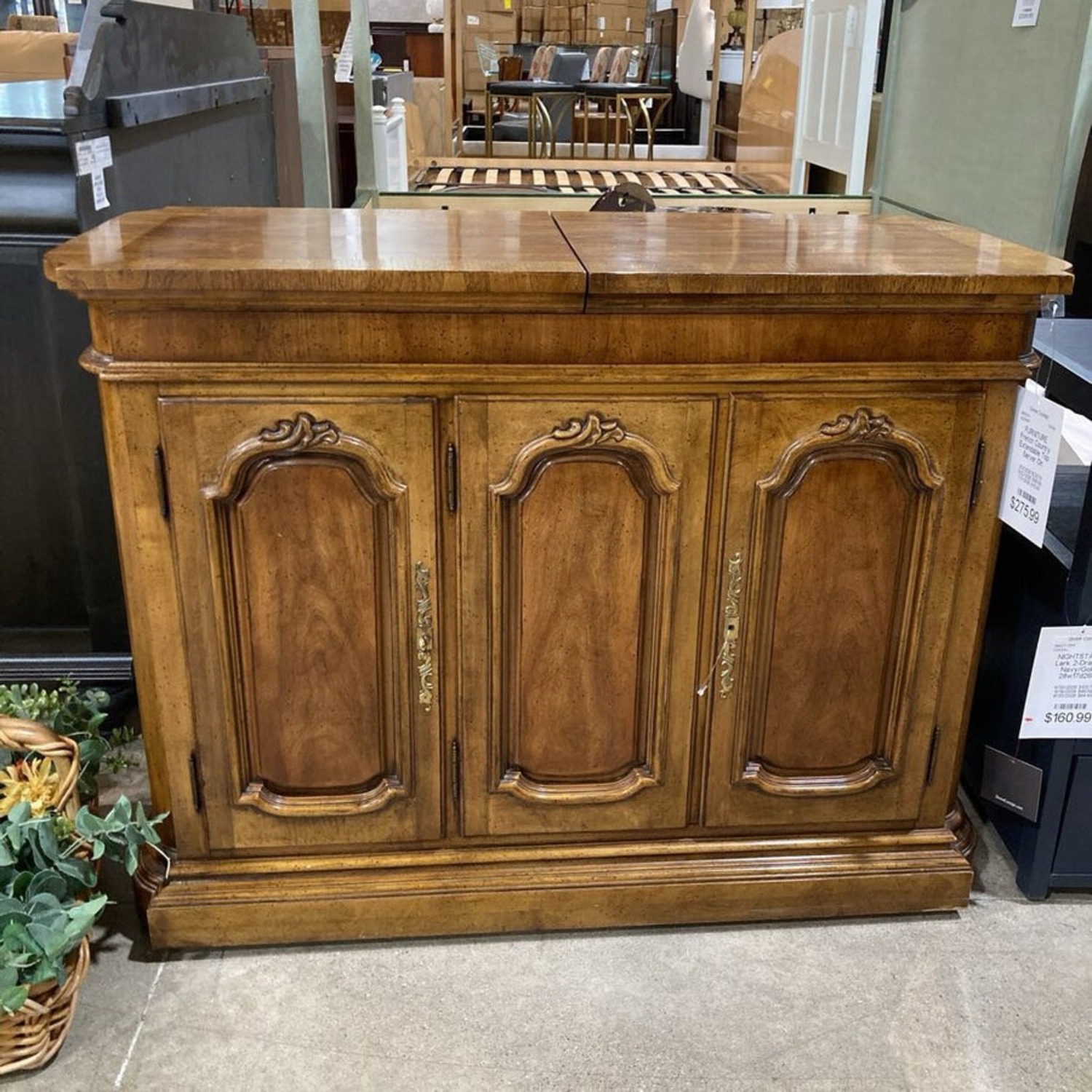French Country Extendable Top Server On Casters - image-3