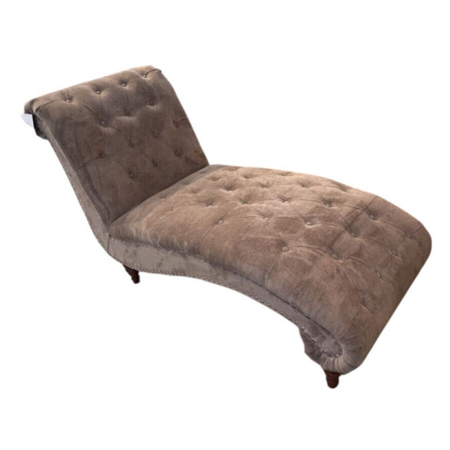 Velvet Upholstered Lounger Chaise - image-9