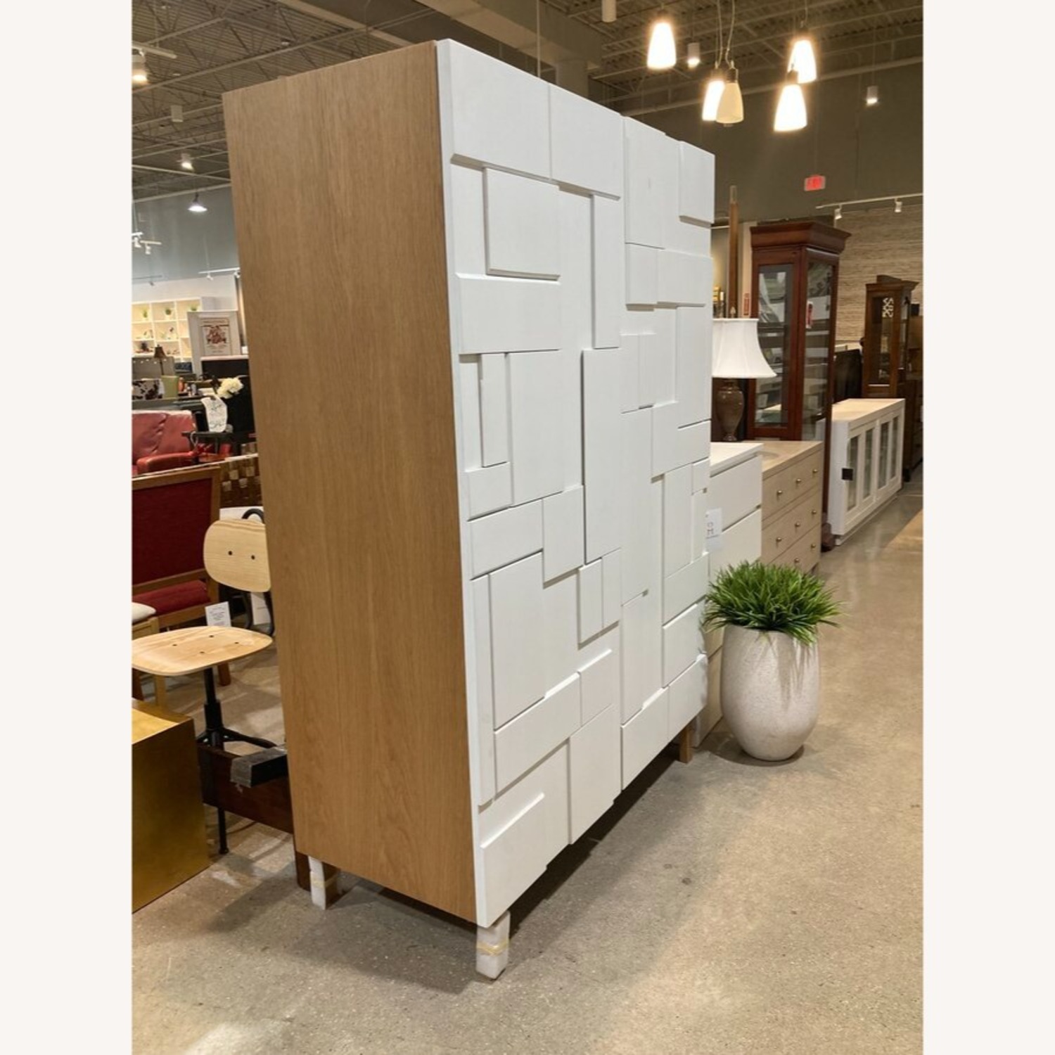 Pinch Design Alba Geometric Relief Armoire Cabinet - image-3