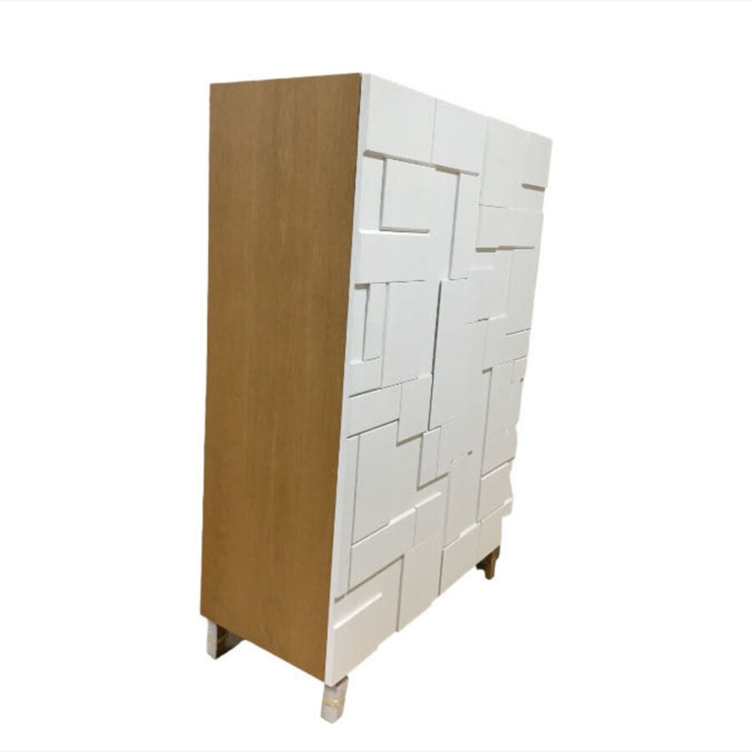 Pinch Design Alba Geometric Relief Armoire Cabinet - image-1