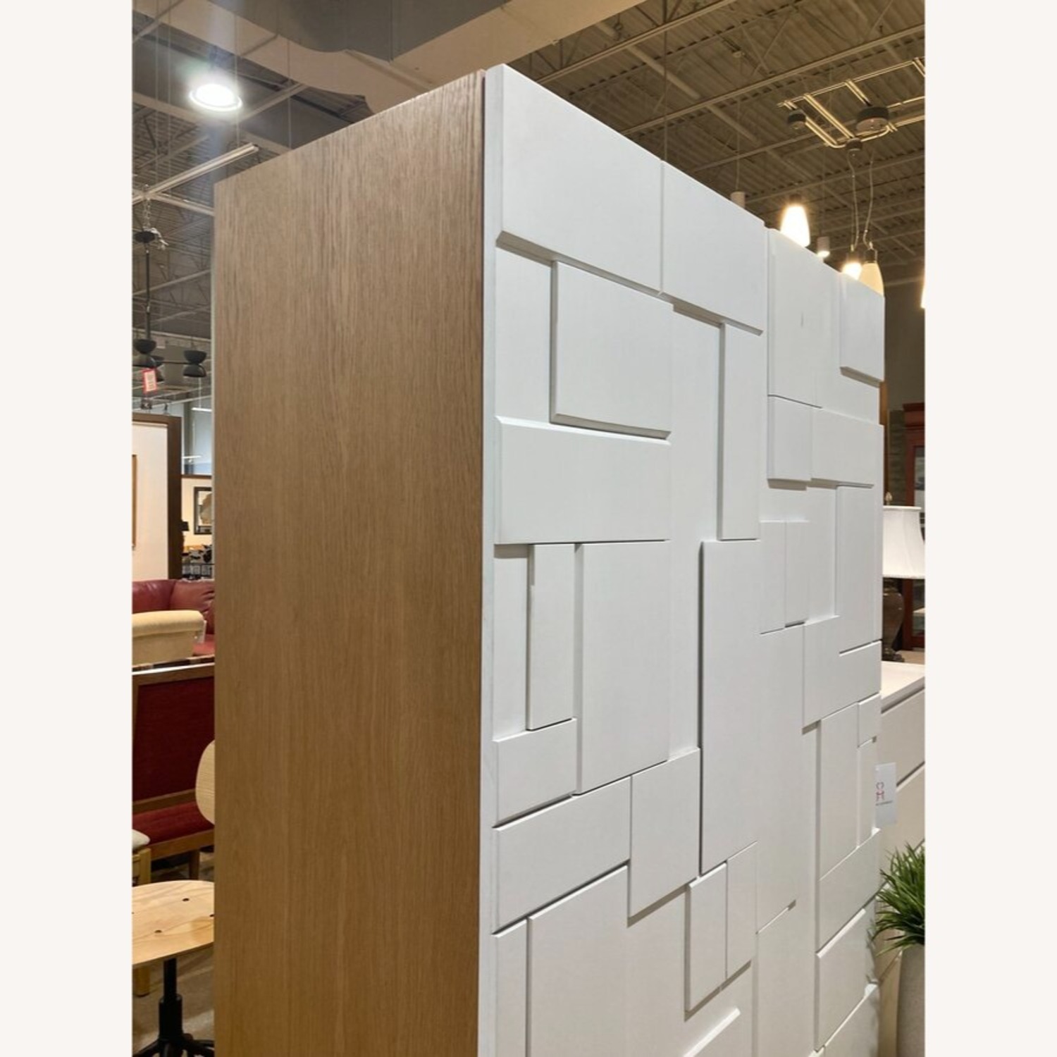 Pinch Design Alba Geometric Relief Armoire Cabinet - image-4