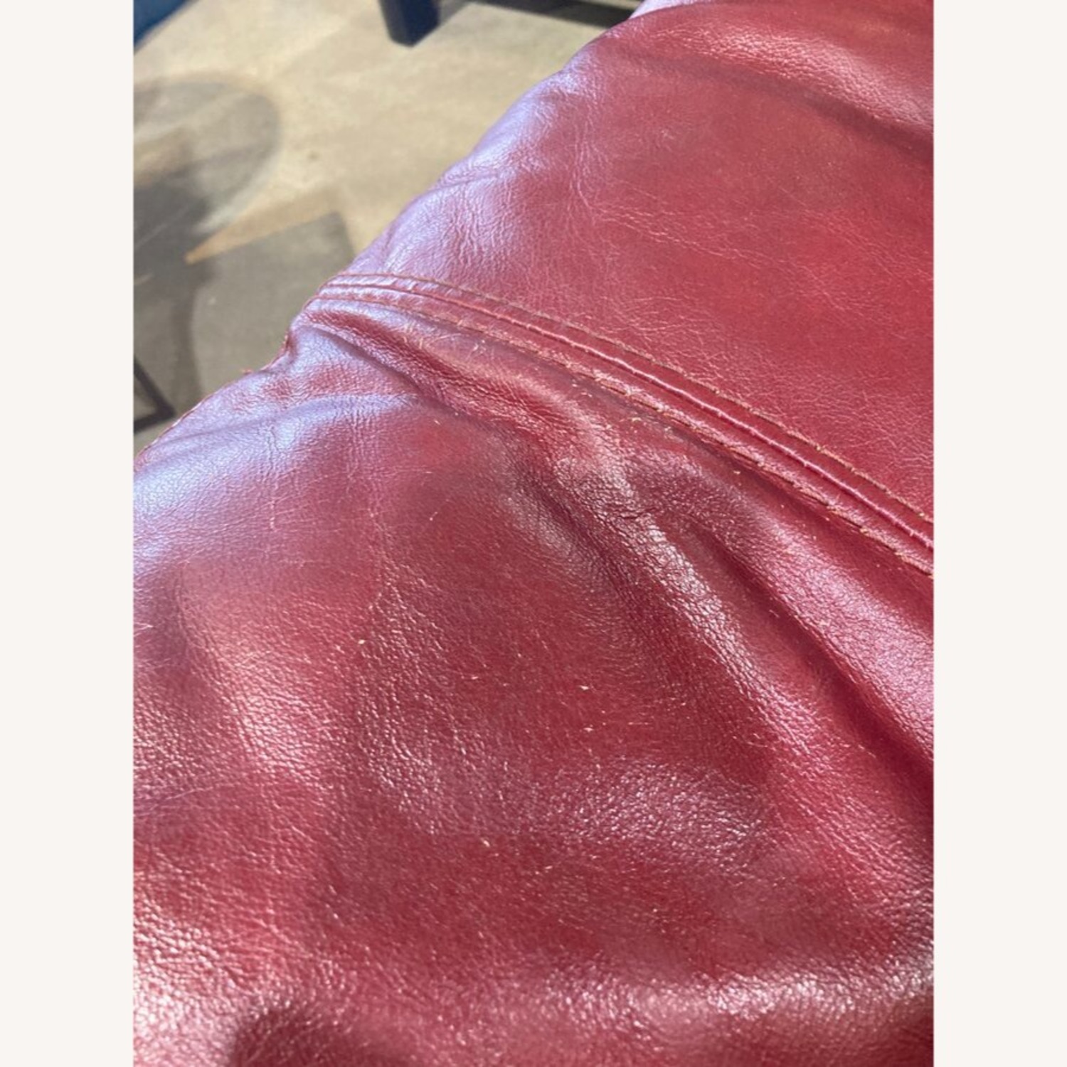 Socrate Leather Sofa Chair Maroon  - image-8