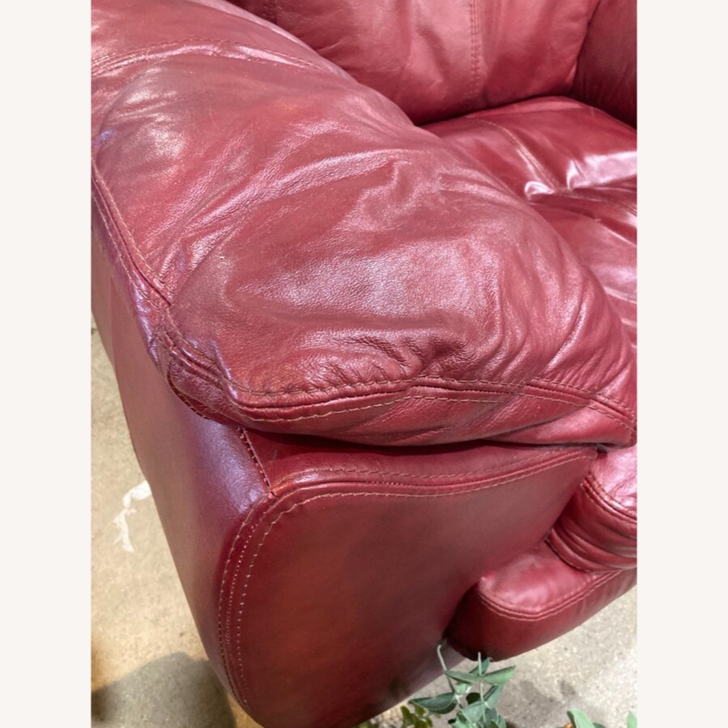 Socrate Leather Sofa Chair Maroon  - image-9