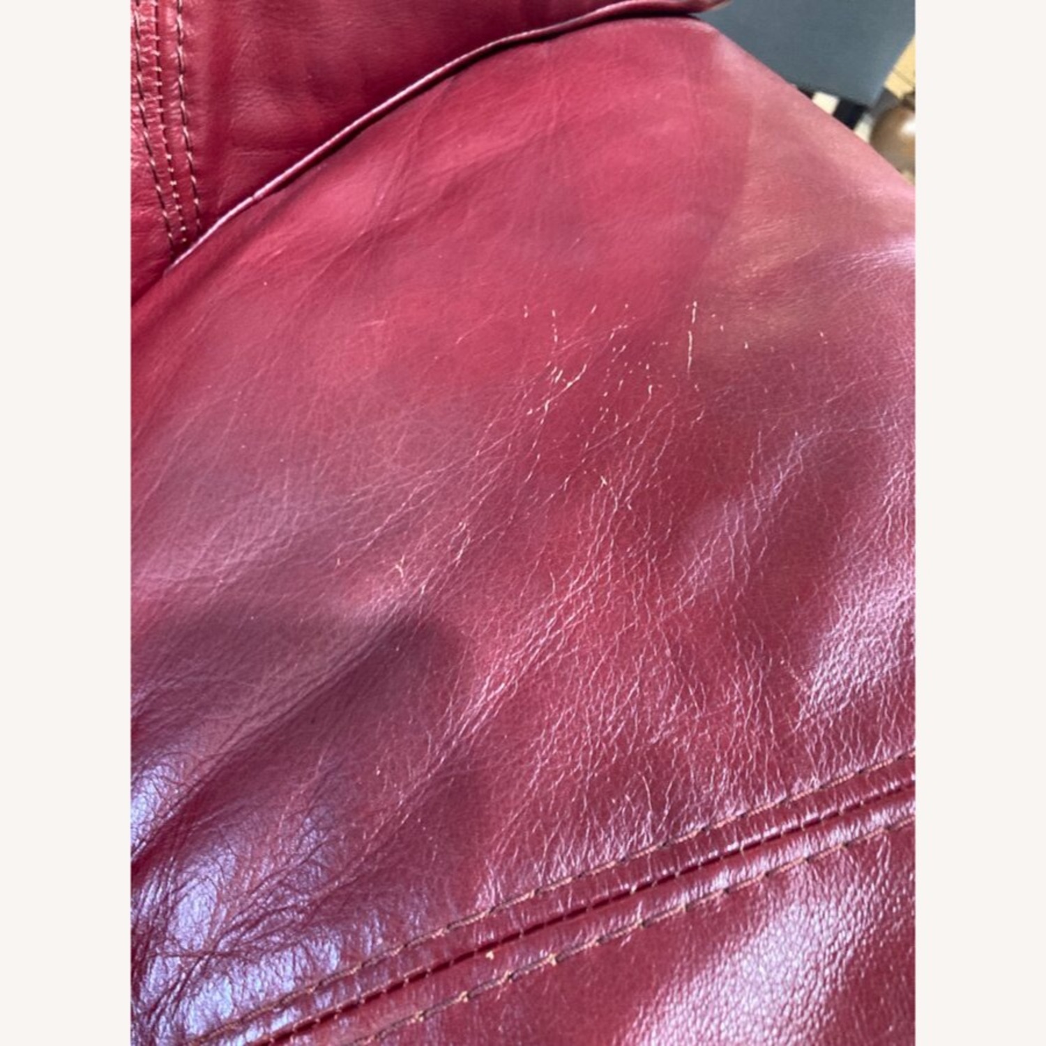 Socrate Leather Sofa Chair Maroon  - image-11