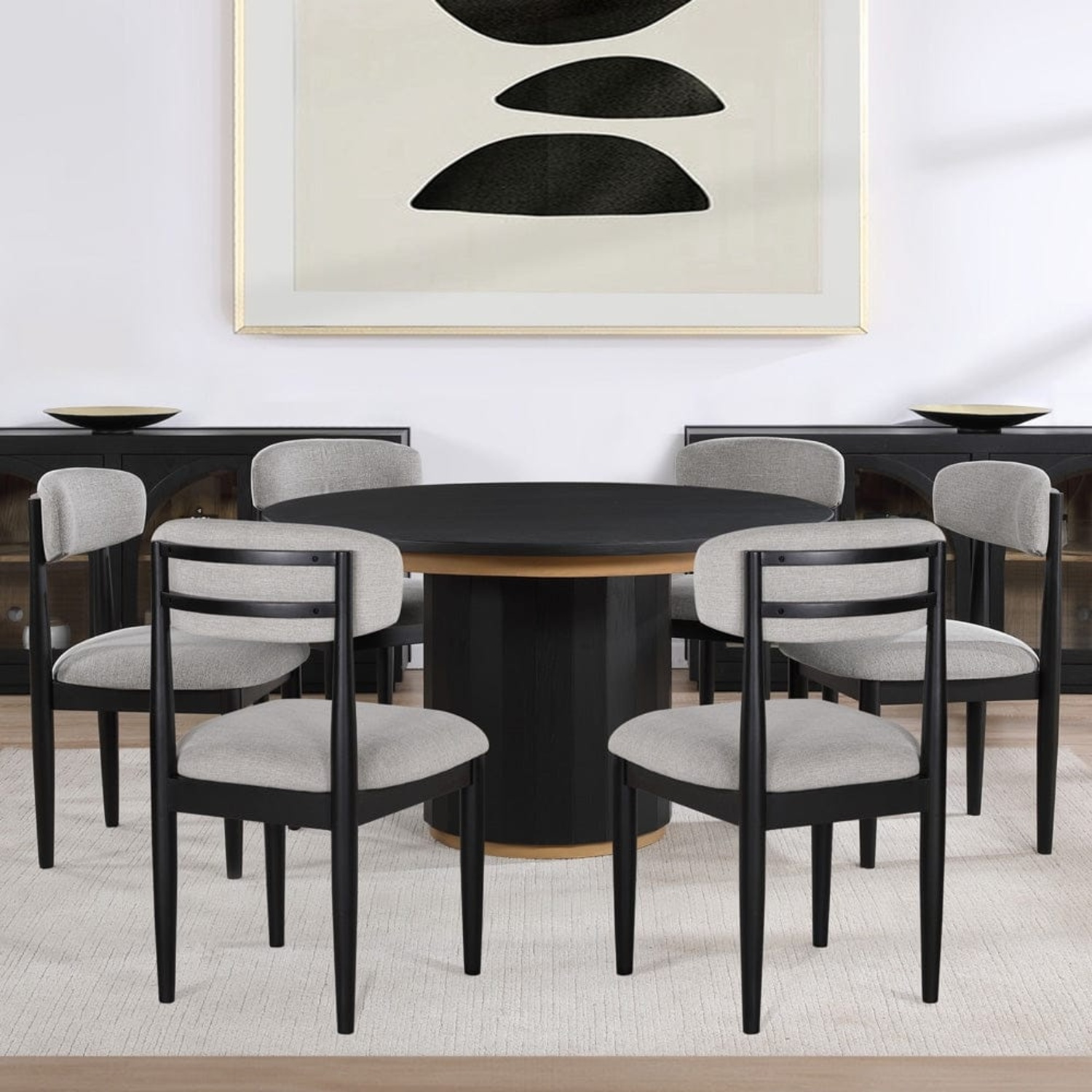 Magnolia Black Wood Dining Set - image-5