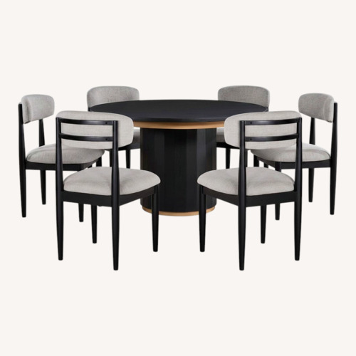 Used Magnolia Black Wood Dining Set for sale on AptDeco