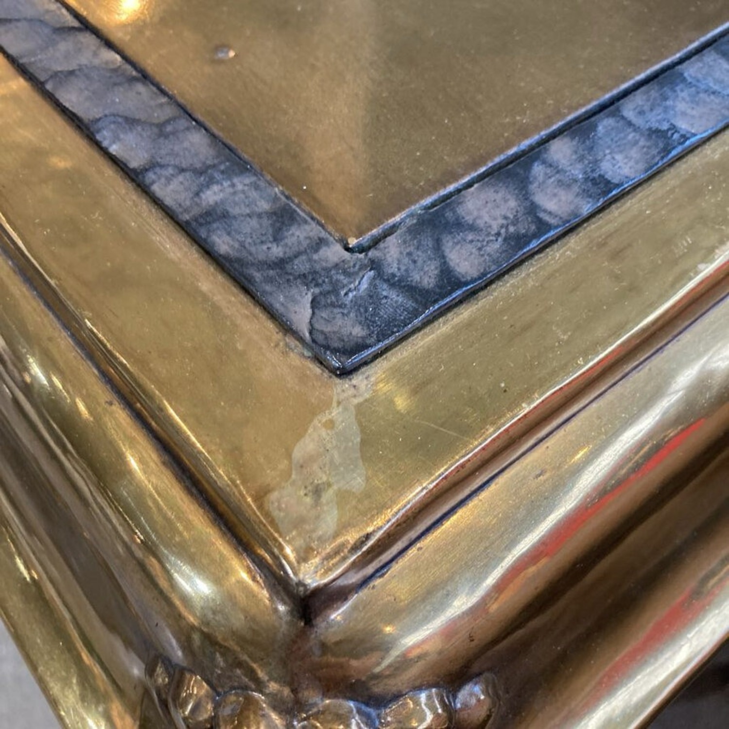 Art Deco Brass Shell Motif Console Table - image-7
