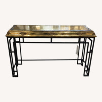 Art Deco Brass Shell Motif Console Table