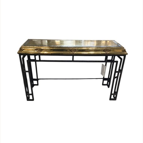 Used Art Deco Brass Shell Motif Console Table for sale on AptDeco
