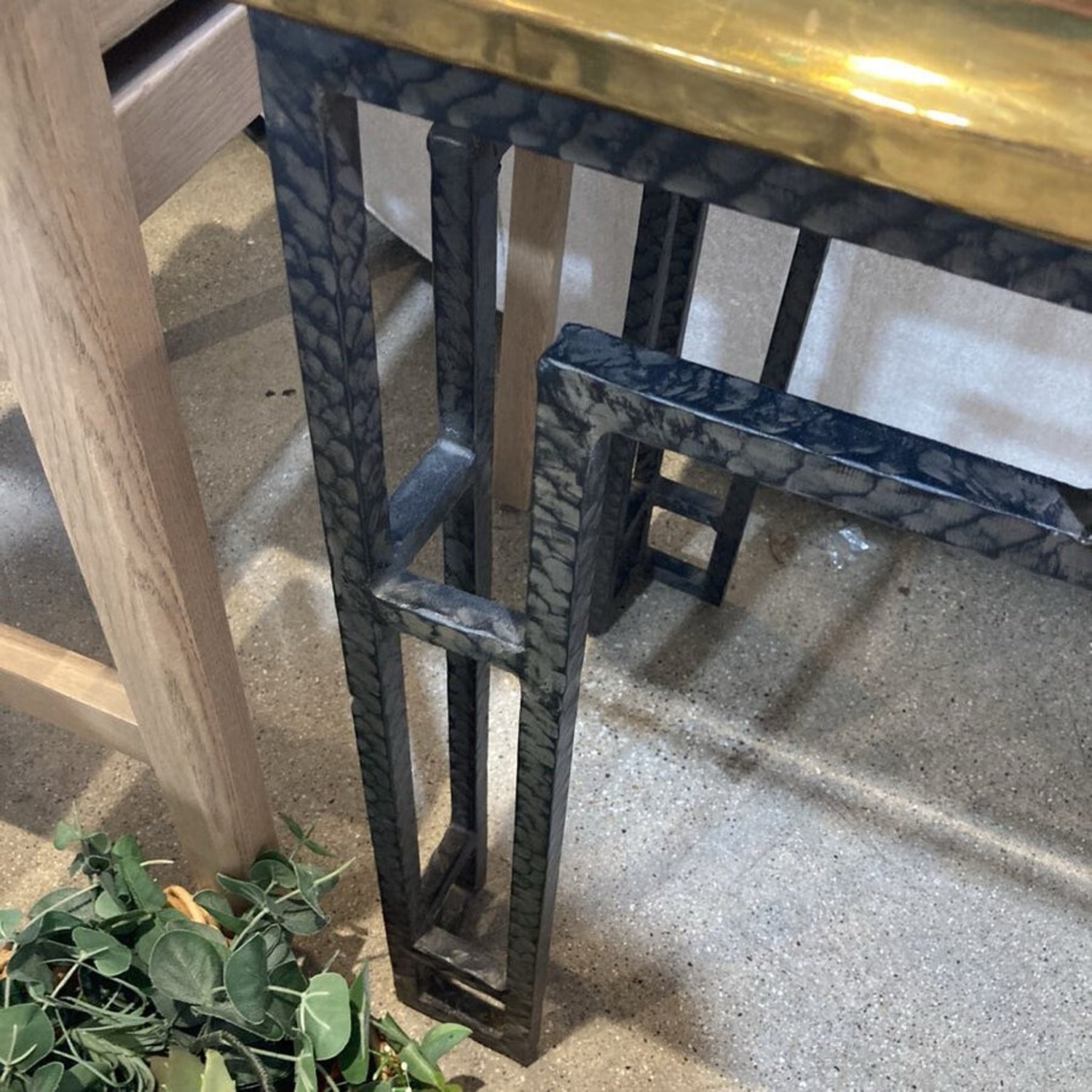 Art Deco Brass Shell Motif Console Table - image-9