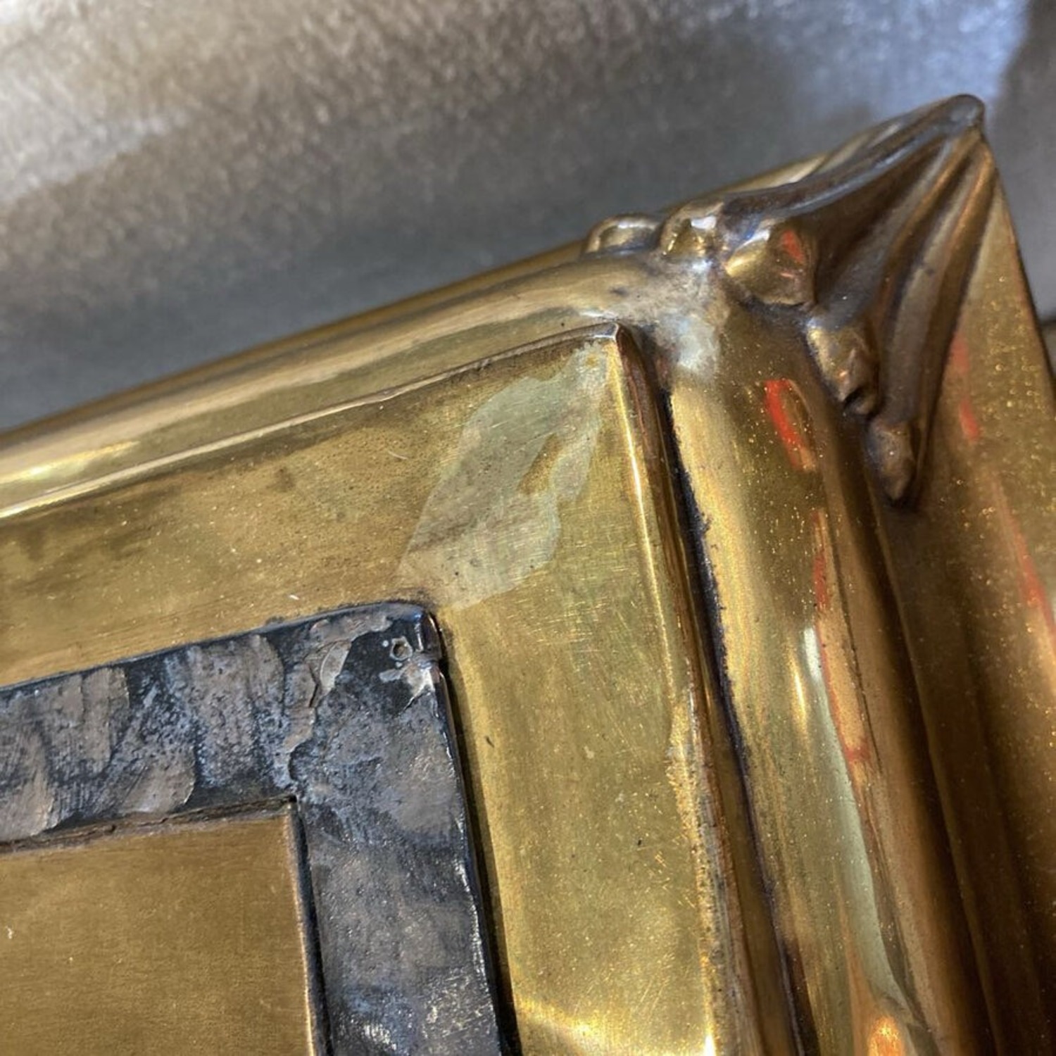 Art Deco Brass Shell Motif Console Table - image-10