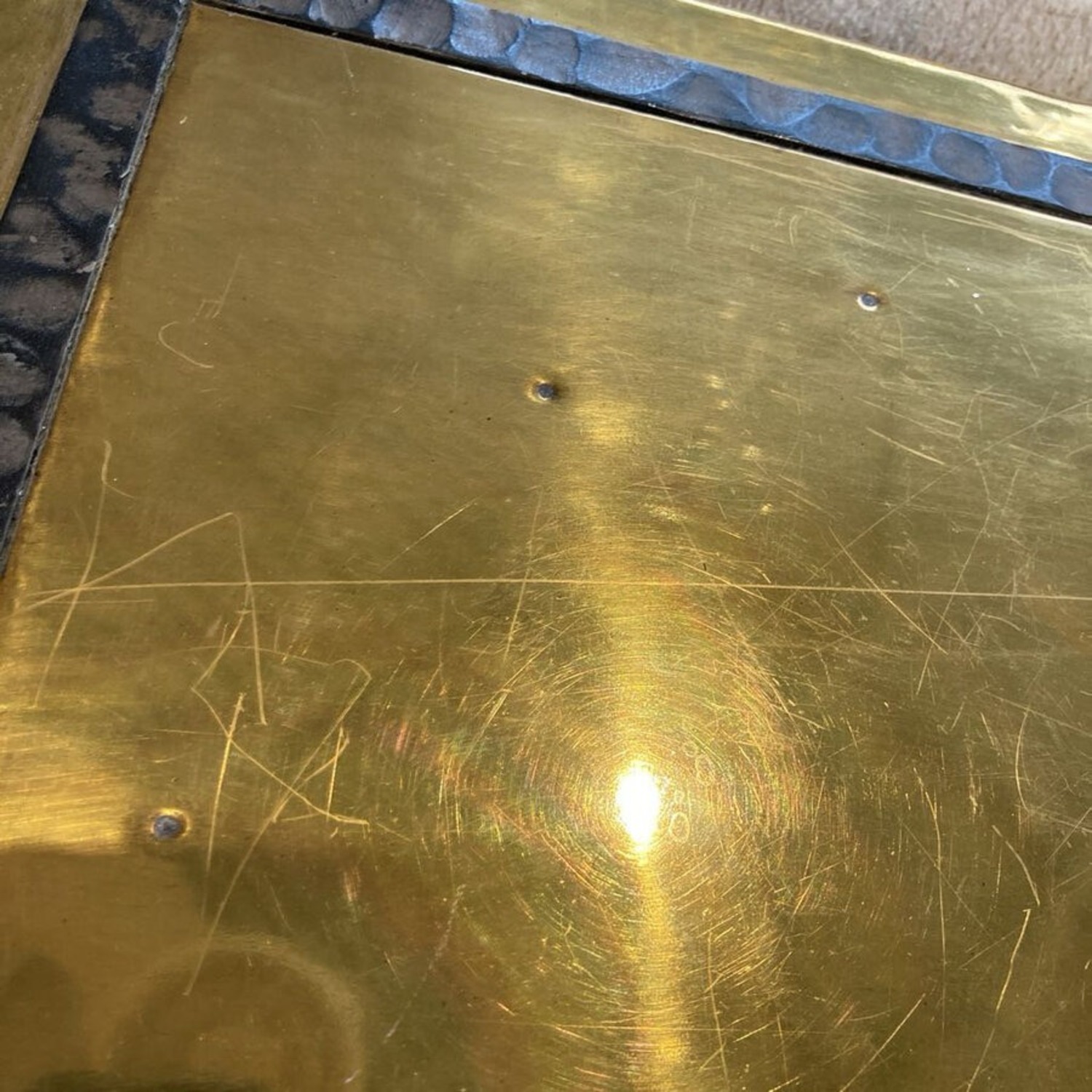 Art Deco Brass Shell Motif Console Table - image-11
