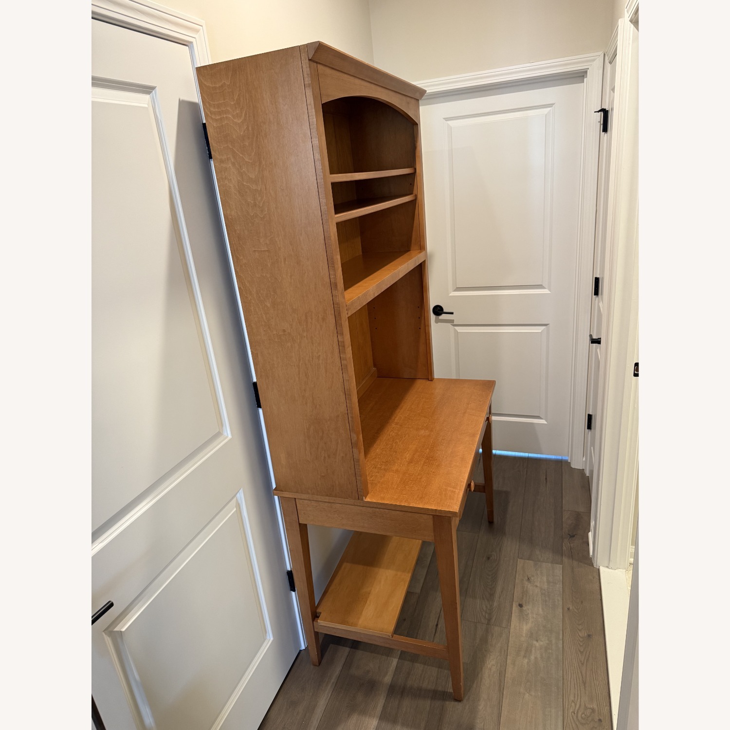 Ethan Allen Desk with Hutch Light Brown - image-2